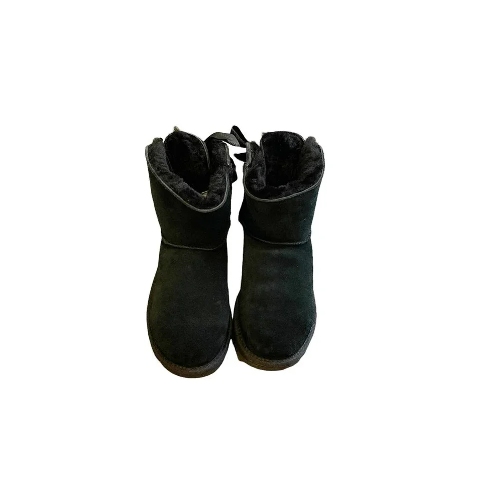 UGG Customizable Bailey Bow Mini Boots Black Women's Size 6